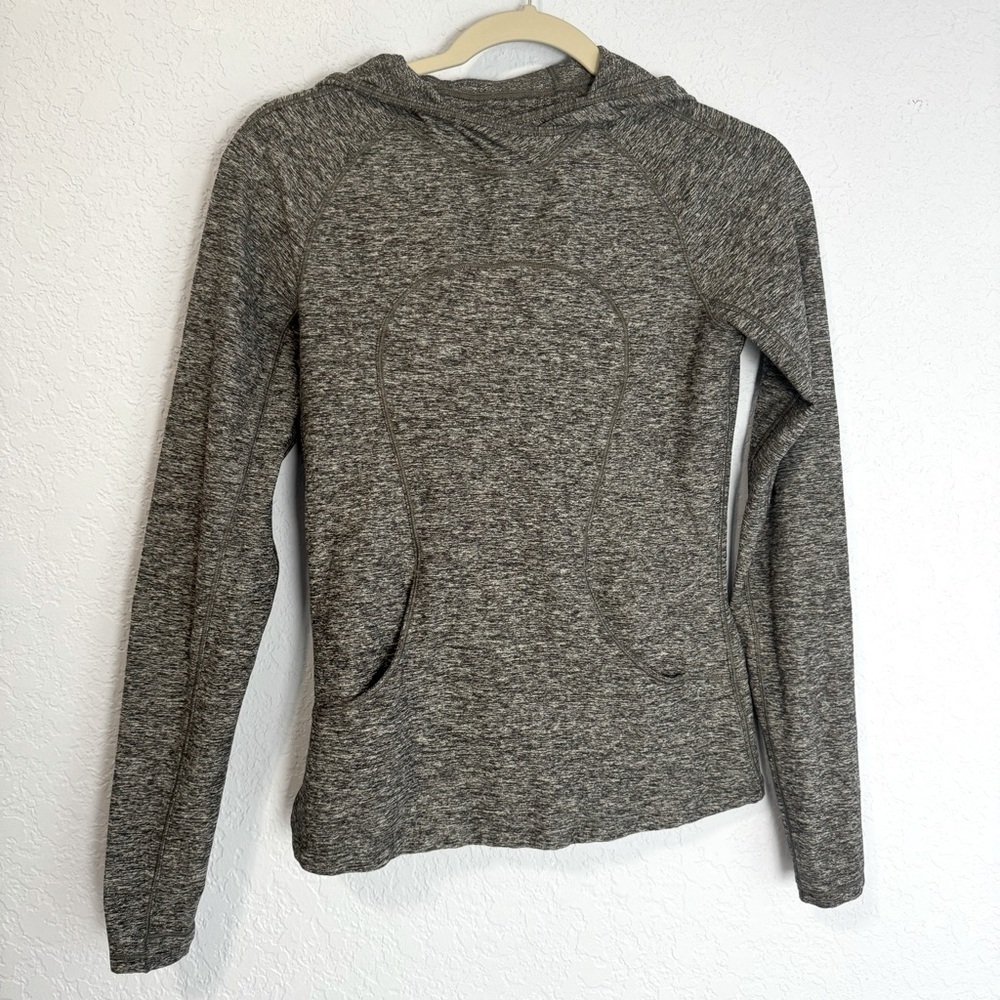 Lululemon On Repeat Rulu Hoodie Heather Black Breathable Sweat Wicking Training